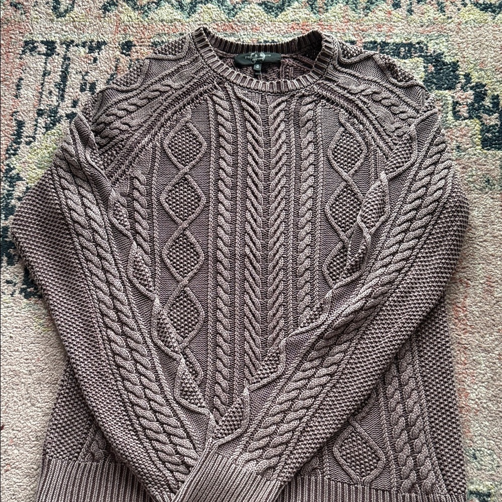 rag & bone Men's Cable Knit Sweater - Brown